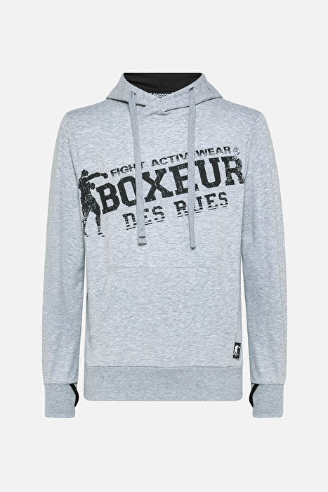 Boxeur majica s kapuljačom grey melange